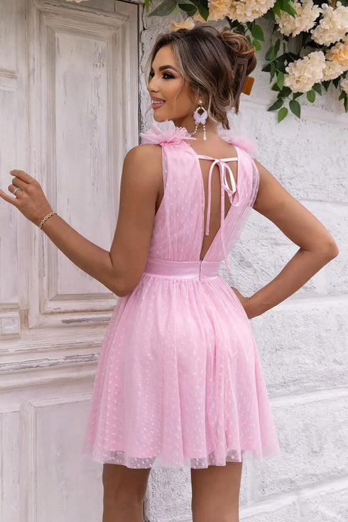 'Vania' Sleeveless Mesh Dress - Celes Fashion